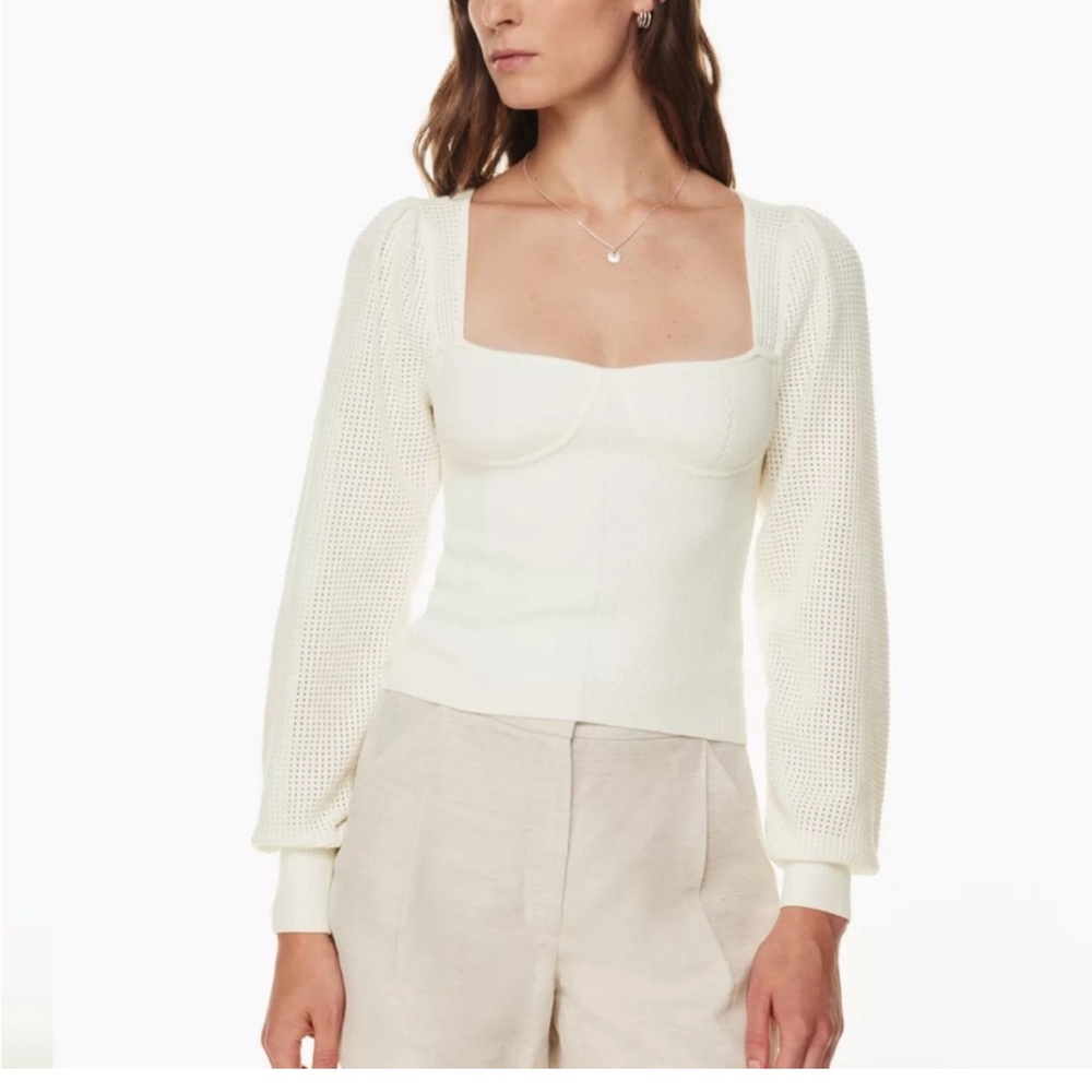Aritzia Wilfred Off White Chance  Sweater Size Small